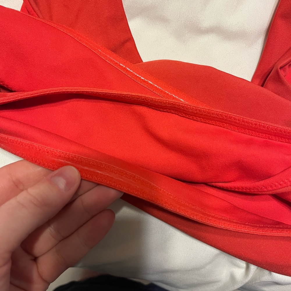 Fabletics Coral Matching Set: Crossover Waist Leggings and Scoop Sports Bra Set - Picture 8 of 8